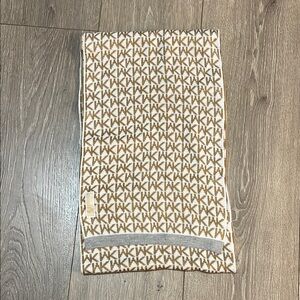 Michael Kors Brown and White Patterned Scarf